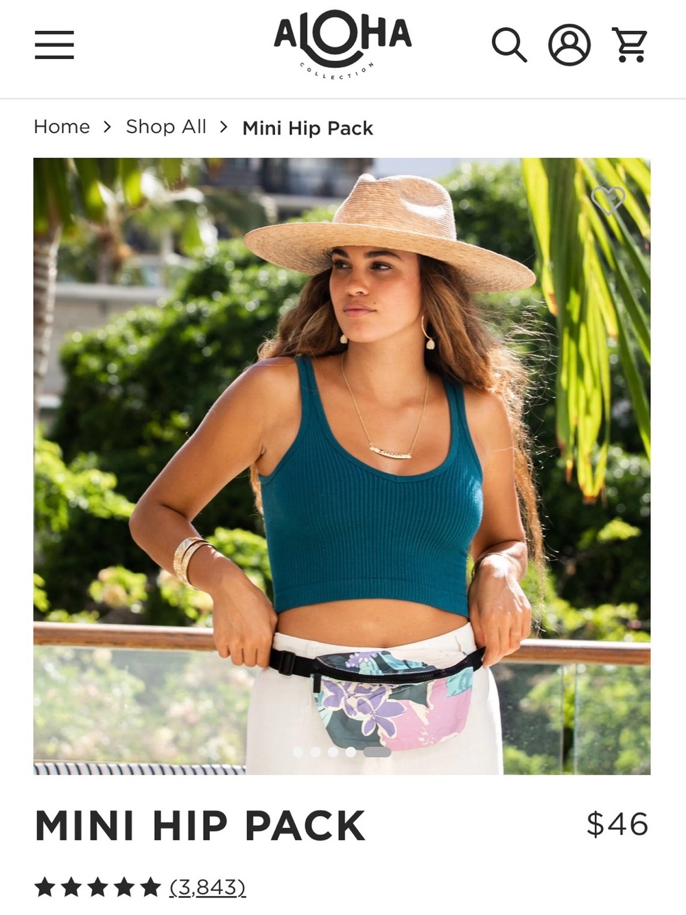 NWT Aloha Collection mini hip pack pau Hana • tropical Hawaii style • waterproof